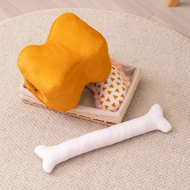 40 centimetri di Carne Con Osso Peluche Osso Cuscino Divertente Carne Scrivania Pisolino Cuscino Farcito Morbida Bambola Per Dormire Cuscino Del Divano Arredamento Della Camera — image 4