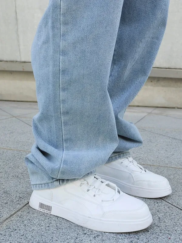 Spring Autumn Men Baggy Jeans Oversize Straight Loose Casual Denim Trousers Solid Color Streetwear Fashion Y2k Wide Leg Pants — image 6