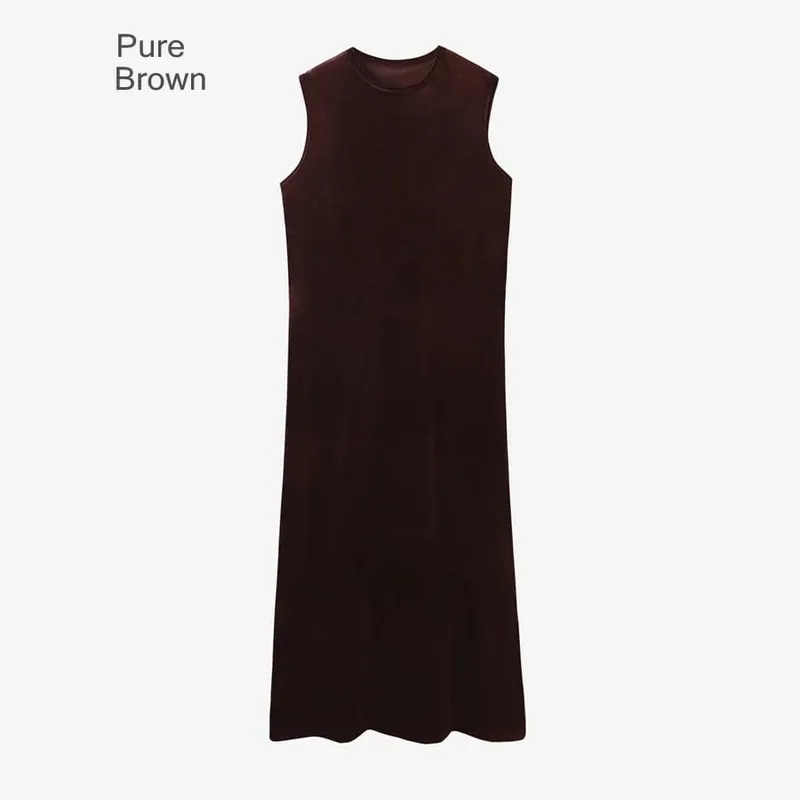 AS 2024 Fall- winter velvet woman clothes adjustable strap dress + basic tops + cardigan + sleeveless dress (ship out in 1 day) — image 9