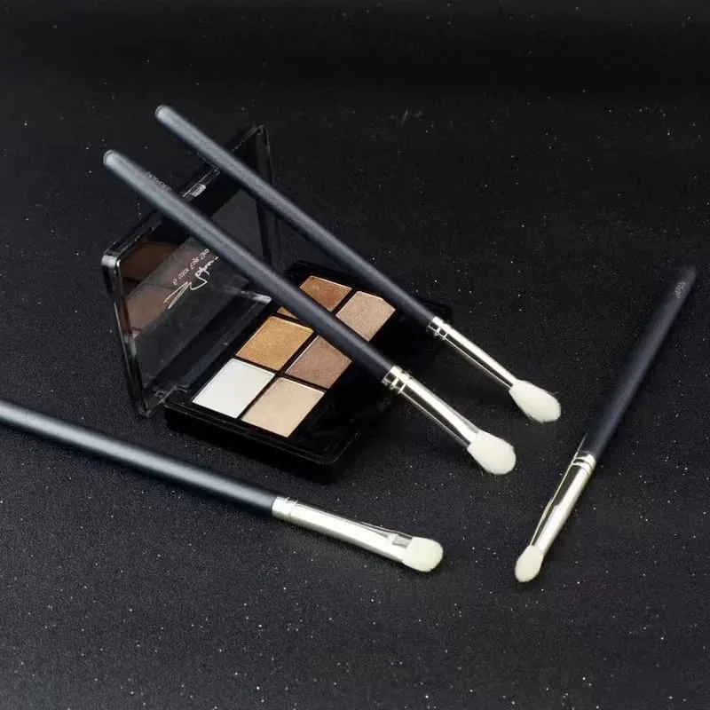 4Pcs Makeup Eyeshadow Brush Flat Eye Shadow Shader crease Blending Brushes Goat Hair Eye Shadow Liquid Cream Powder Make Up Tool