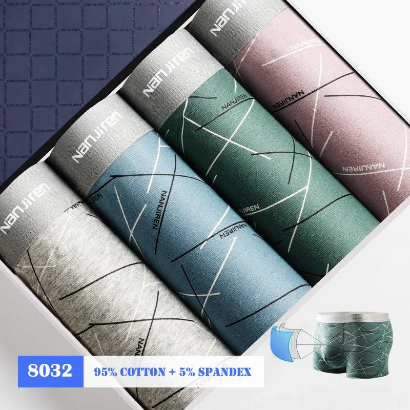 4Pcs/lot Men's Underwear Sexy Boxer Shorts Cotton Panties Man Solid Underpants Male Soft U Convex Lingerie Plus Size L-6XL — image 28