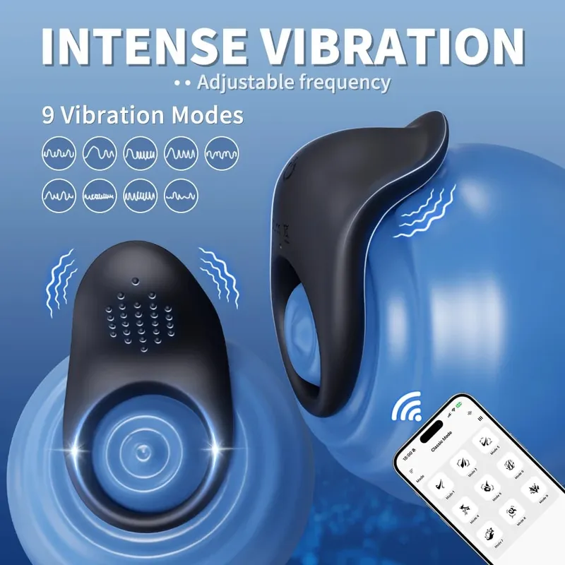 APP Control Vibrator Cock Ring for Men Delay Ejaculation Penis Ring Sex Toys Lock Penisring Cockring Adult Male Sex Supplies 18+ — image 2