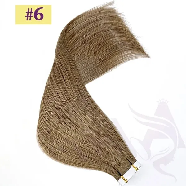 High Quality Tape in Human Hair Extensions Natural Straight Remy Hair Seamless Invisible 14"-22" 100% Real Hair End Thick