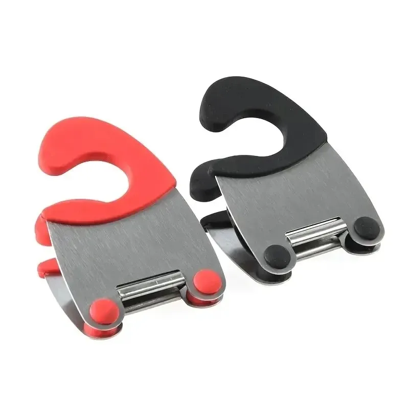1pc Bowl Clip Stainless Steel Pot Side Clips Anti-scalding Spoon Holder Kitchen Bowl Clip Black Red — image 4