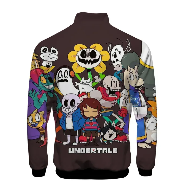 Luxuriöse beliebte Sans Undertale 3D-Druck-Reißverschluss-Raglanjacke Windjacke Jungen/Mädchen Bequeme Stehkragenjacken Mäntel