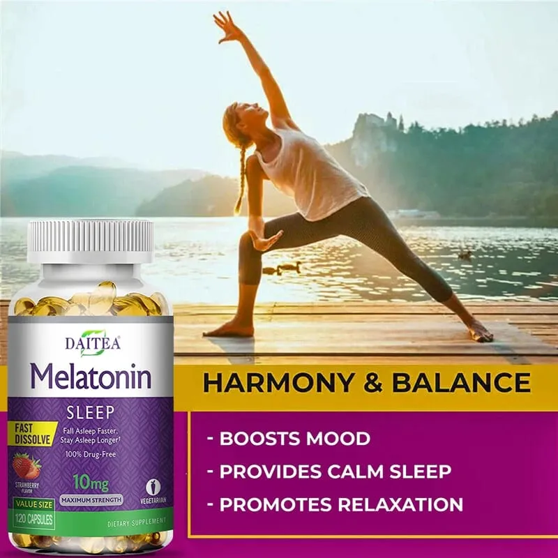 Melatonin Capsules - Sleep Aid Supplement That Helps Nourish Nerves Relieves Sleep Disorders and Improves Energy Levels — image 5