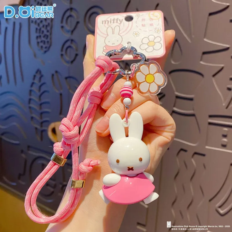 Kawaii Anime Miffy Rabbit Keychain Doll Cutegirlish Cartoon Creative Diy Keychain Schoolbag Gift