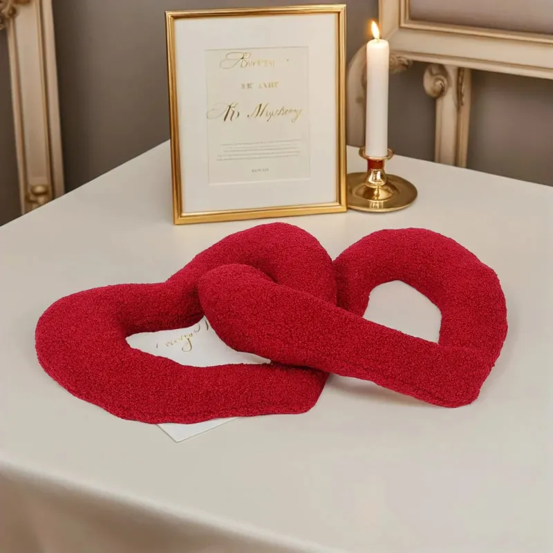 Red Heart Pillow Cushion Handmade Soft Love Throw Decorative Pillow for Sofa Bedside Valentine's Day Romantic Home Decor