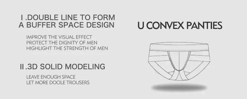 Men's briefs U convex Modal briefs Men's sensible pouch sports wicking sweat breathable mid-waist shorts — image 2
