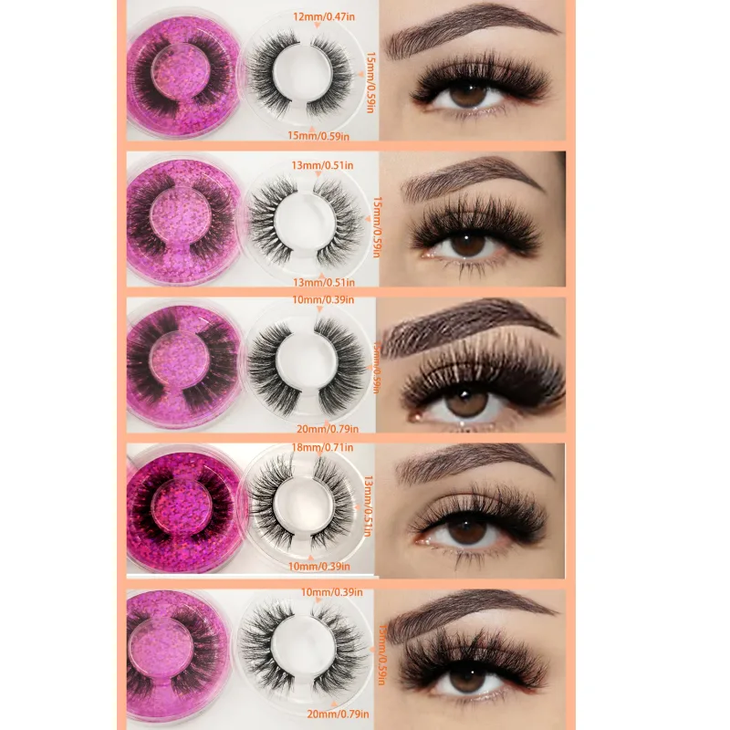 Wholesal 50Pairs Cat Eye Lashes Natural long Mixed Style Curling Fluffy Eyelashes Reusable Portable Individual Packing Faux Lash — image 4