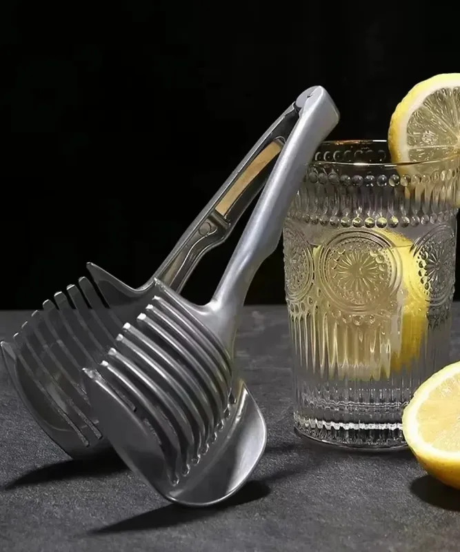 Stainless Steel Kitchen Handheld Orange Lemon Slicer Tomato Cutting Clip Fruit Slicer Onion Slicer KitchenItem Cutter Accessorie — image 4