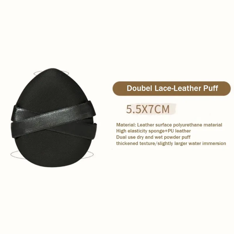 1/2PCS 파운데이션 메이크업 스펀지 퍼프 드라이 웨트 듀얼 사용 소프트 코튼 에어 쿠션 가죽 표면 파우더 퍼프 메이크업 도구를 먹지 마세요 — image 3
