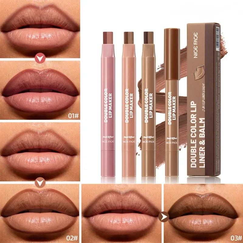 Natural Nude Double‑Color Matte Lip Liner Pen Waterproof Long‑Lasting Plumping Lip Stain Contour Women Makeup Cosmetics — image 4