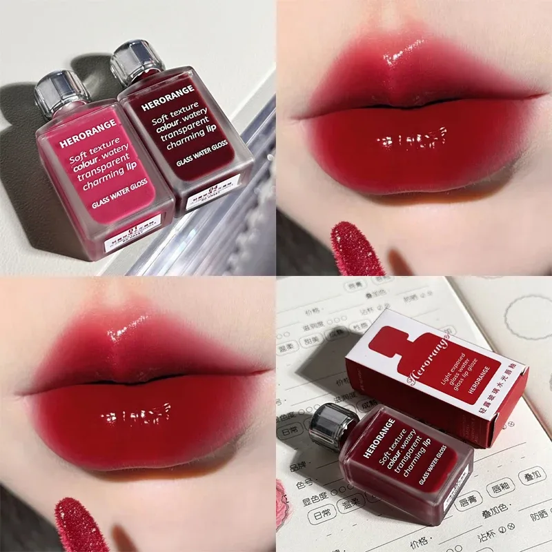 Water-Glow Mirror Lip Gloss Long Lasting Moisturizing Hydrating Lip Tint Makeup Skin-Brightening Lipstick Korean Women Cosmetic — image 8