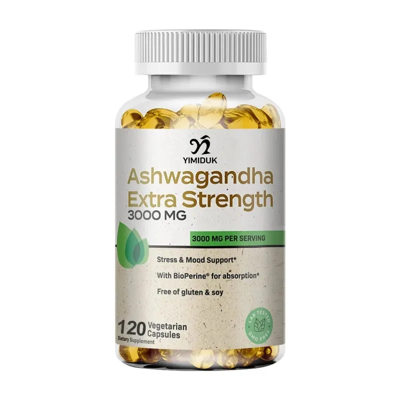 Organic Ashwagandha Root Extract Capsule Ashwagandha Supplement Help Stress Focus Brain Energy Support Sleep Health