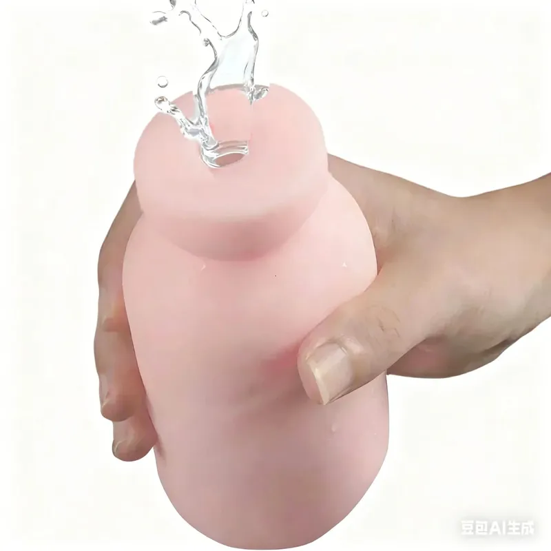 Male Masturbation Cup Milk Bottle Shape Silicone Masturbator Soft Emulational Vaginal Bulge Portable Manual Sex Toys for Man
