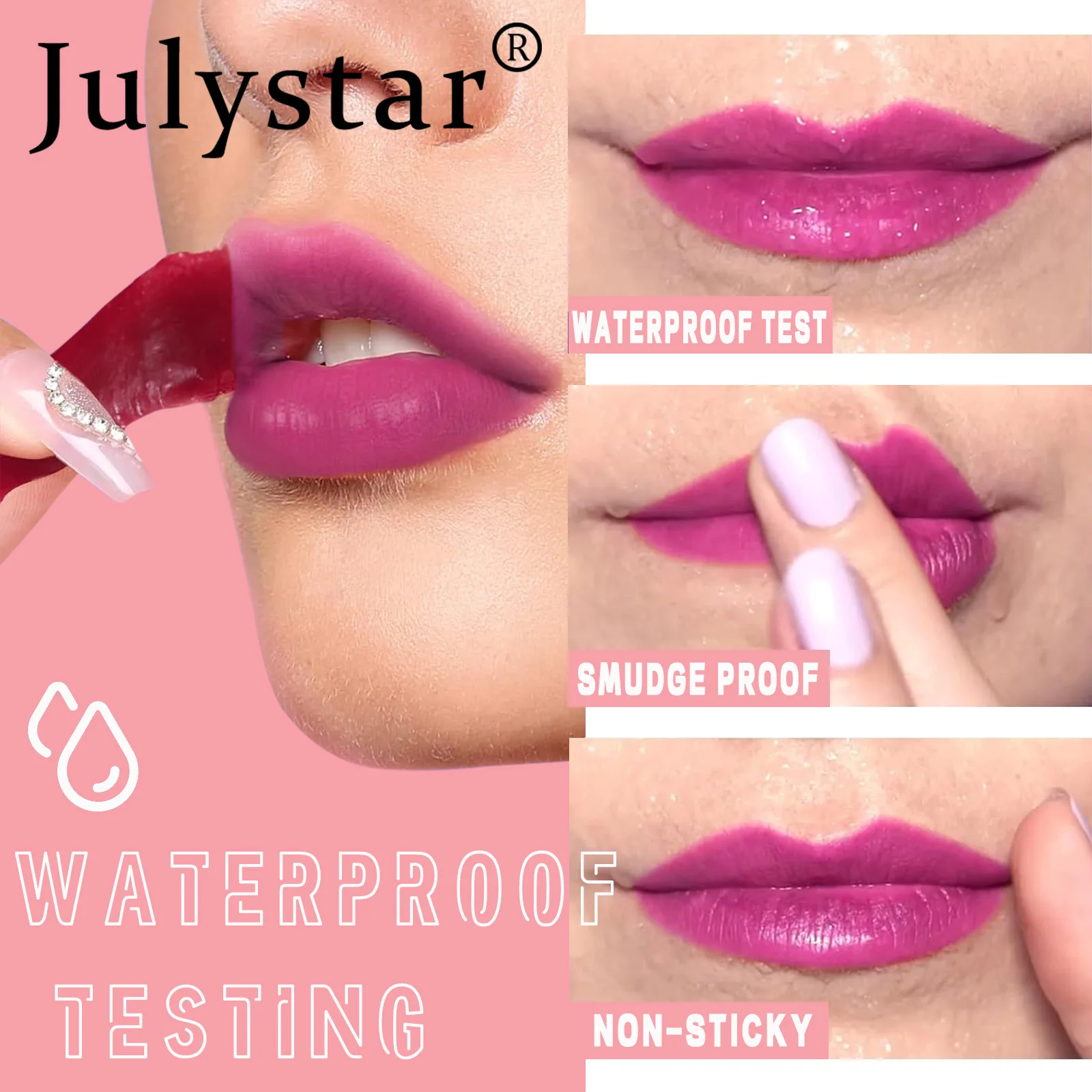 Julystar Peel Off Liquid Lipstick 6 Color Waterproof Lasting Matte Pink Lip Gloss Moisturizer Tear-off Lip Stain Cosmetic Makeup — image 6