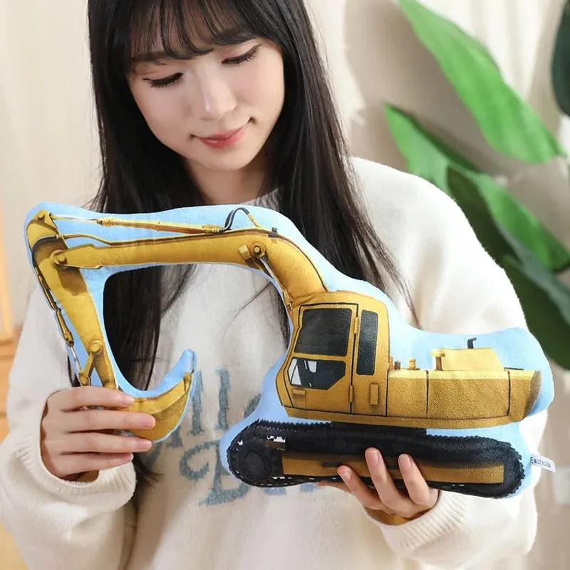 Public Transportation Colorful Plush Pillow Stuffed Excavator Motorbike Tank Airplane Sofa Room Decor Cushion Men Present — image 5