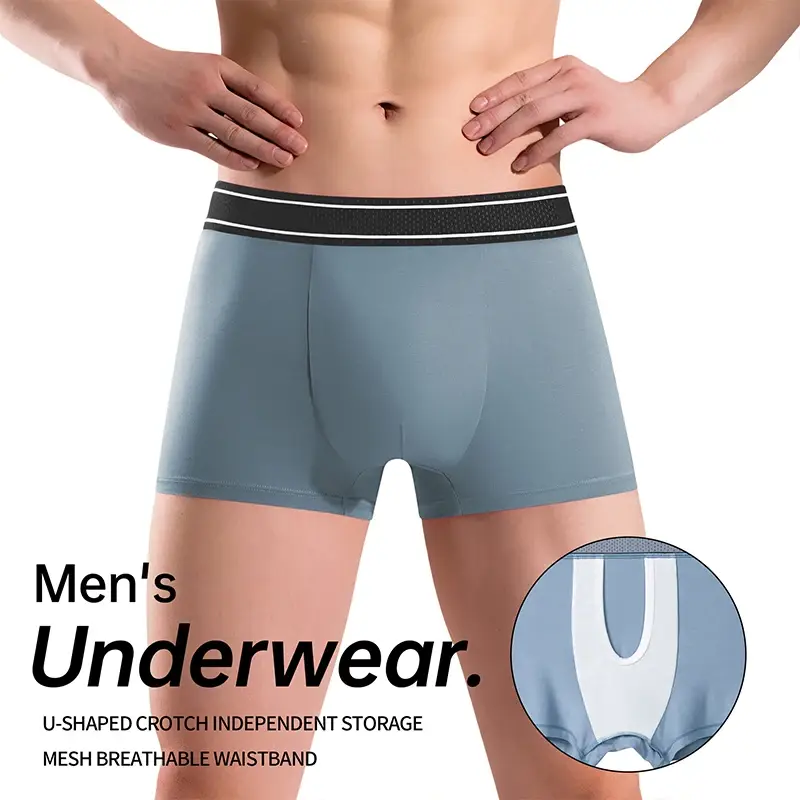 Mens Modal Boxer Shorts Seamless Seperation Bullet Pouch Soft Panties Large Size Breathable Underpants Comfortable Underwear — image 7