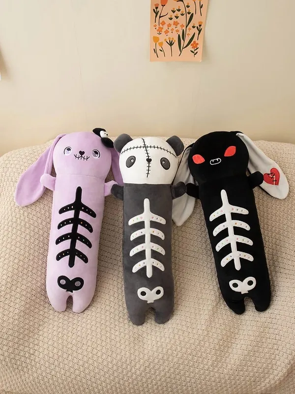 60 cm Horror Goth Peluche Coniglio Panda Peluche Simpatico Corpo Cuscino Halloween Party Decor Regalo Divertente Per Ragazza Ragazzo — image 8