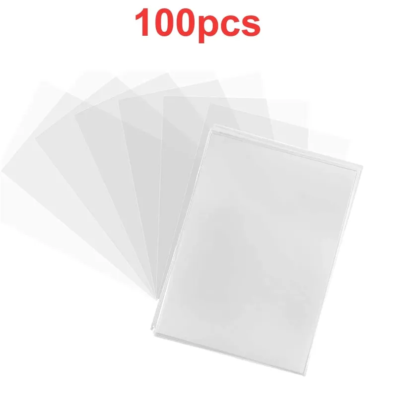 100Pcs Transparent Game Card Cover Clear Protector Sleeve Holder For Pokmones Board Game ID Trading Folder Photo Pouch Kit Toy