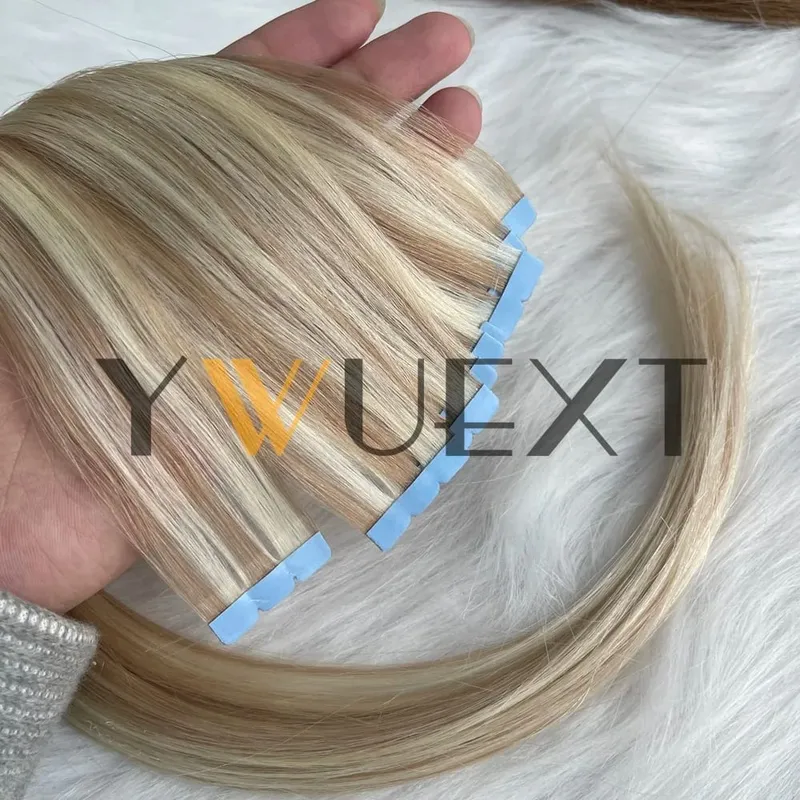 Mini Tape in Human Hair Extensions 12"-20" Straight Natural Black 1B# Machine Made Remy Hair 10pcs/pack Invisible Tape Hair for Women Black Friday — image 18