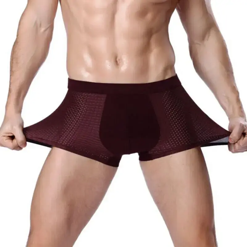Men Breathable Ice Silk Mesh Men's Soft Breathable Underwear With Moisture-wicking Technology U Design For Comfort — image 12
