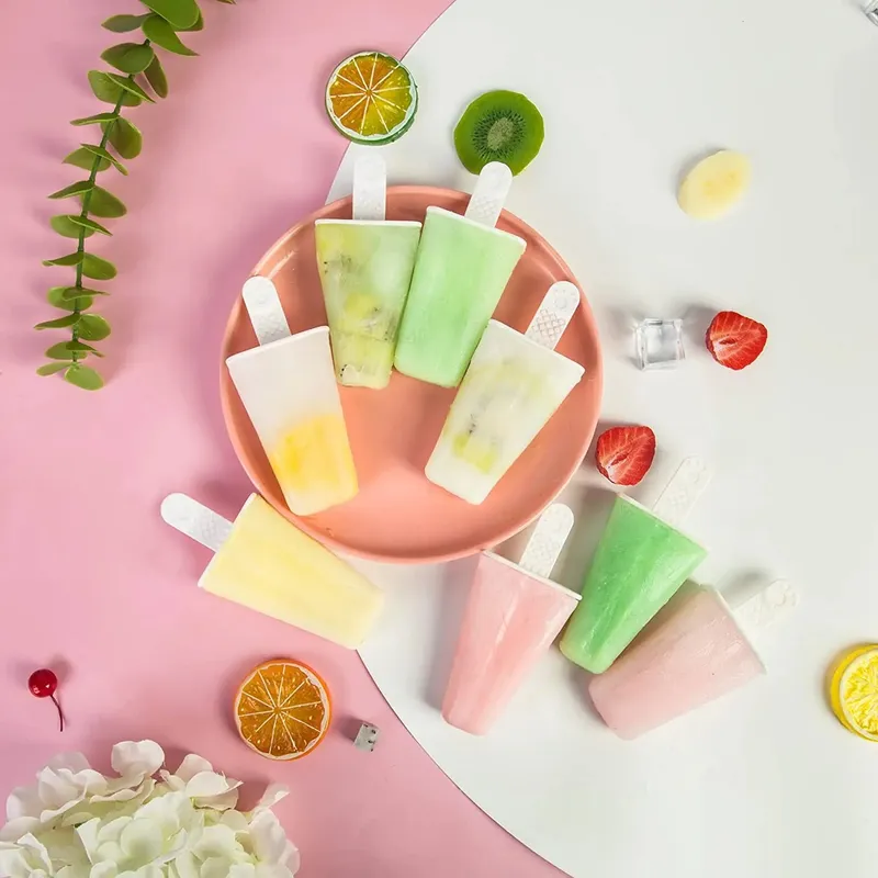 Moldes para picolés, 6 peças, moldes de silicone para picolés, sem bpa, reutilizáveis, fácil liberação, fazer gelo — image 2