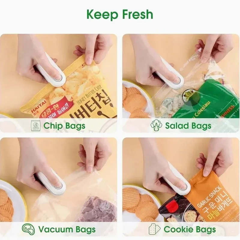 2in1 Plastic Bag Sealer Mini Portable Plastic Bags Sealing Machine Thermal Sealants Handheld Food Storage Packaging Heat Sealer — image 8