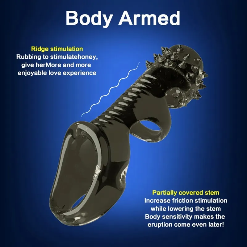 Penis Rings For Men Sleeve Reusable Condoms Dick Sleeve Silicone Penis Extender Glans Cover Enlargement Cock Ring Sex Toys — image 5