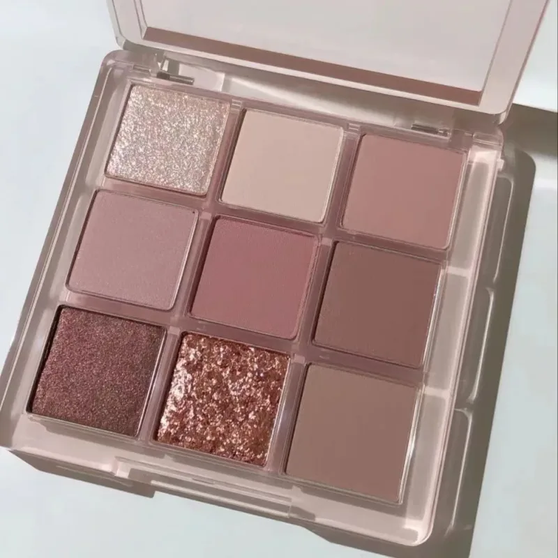 Full Pearlescent Eyeshadow Palette Sparkling Sequin Butter Rose Orange Nine-colors Eye Shadow Makeup Palette Glitter Eyeshadow — image 7