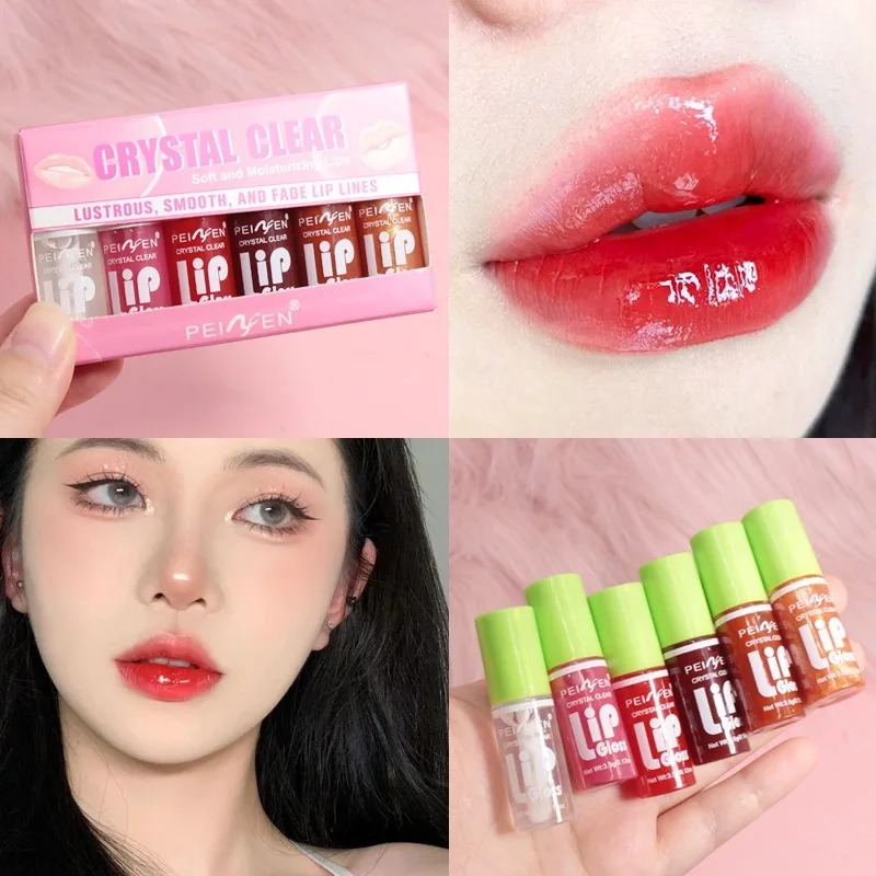 6PCS Moisturizing Lip Gloss Transparent Lip Oil Hydrating Lip Glaze Lip Plumper Hydrating Make Up Liquid Lipstick Lips Cosmetics — image 2