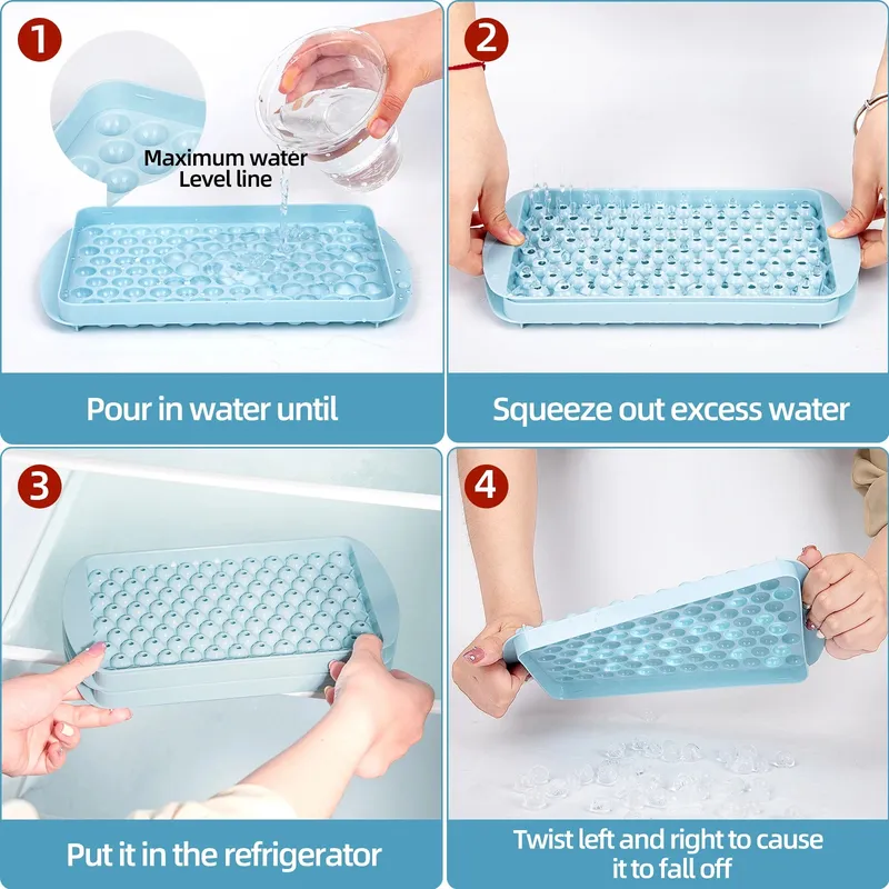 Mini Ice Cube Tray 104 Holes Round Ice Ball Mold Tiny Crushed for Chilling Bar Cocktail Whiskey Drink Coffee Juice Kitchen Tool — image 5