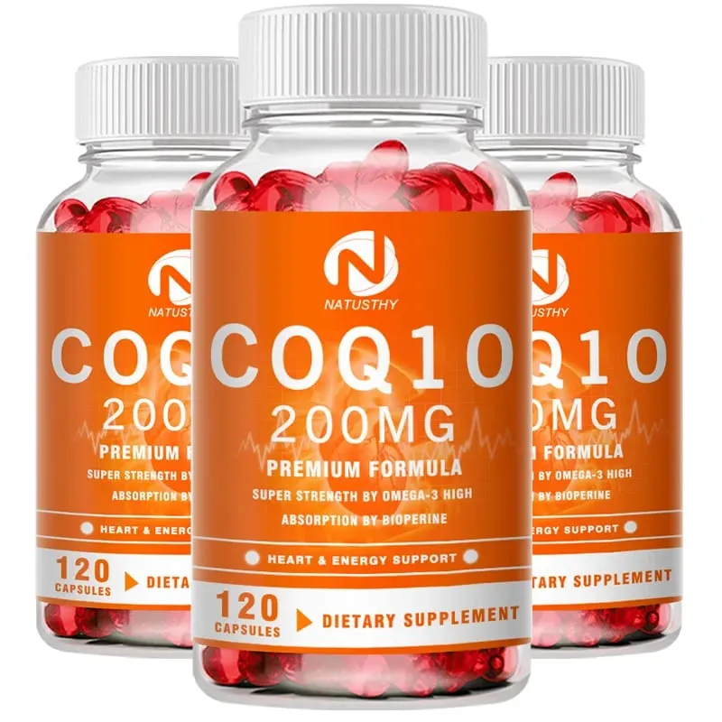 COQ10 Coenzym Q10 200mg til energi Antioxidant Kardiovaskulær Hjernesundhed Naturlig ikke-GMO