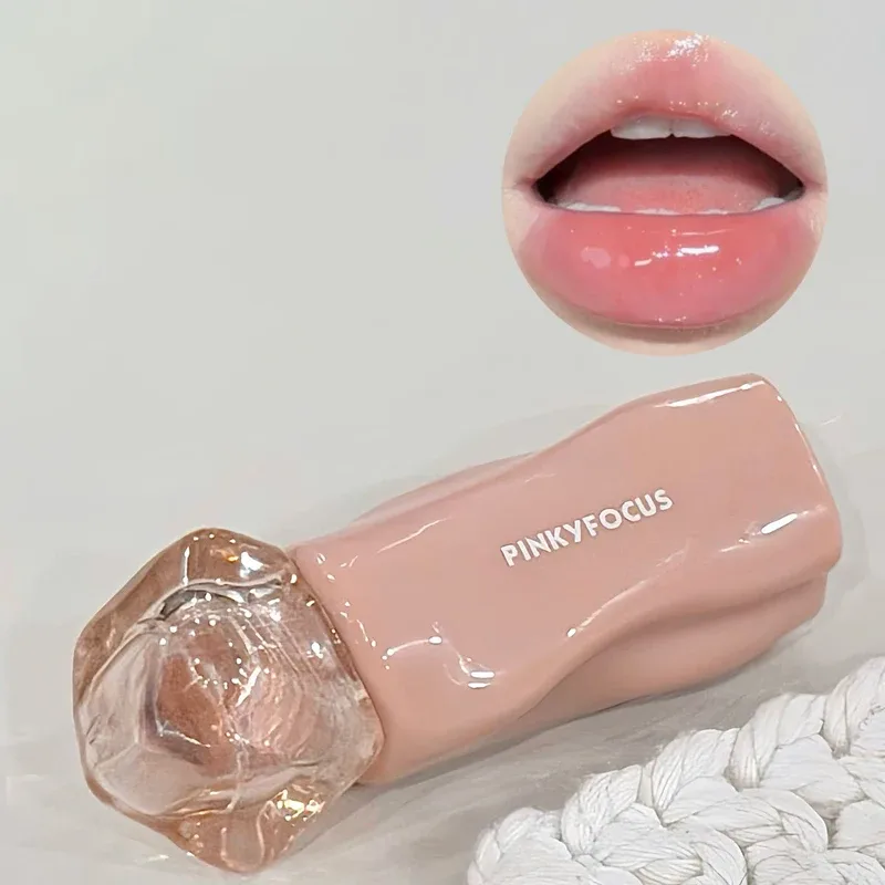 Pinkyfocus Lipstick Glossy Mirror Lip Gloss Moisturizing Hydrating Juicy Nude Lip Tint LongLasting Daily Natural Makeup Lipstick