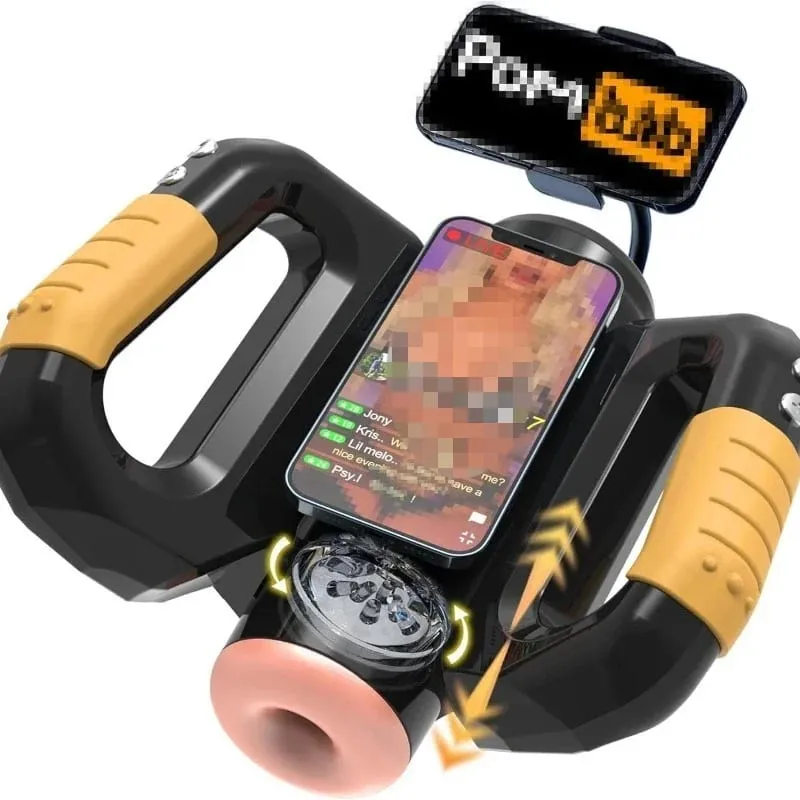 Automatischer männlicher Masturbator, Sexspielzeug mit 10 stoßenden und rotierenden Penispumpen, männlicher Stroker, Erwachsenenspielzeug, Doppelgriff-Sexmaschine