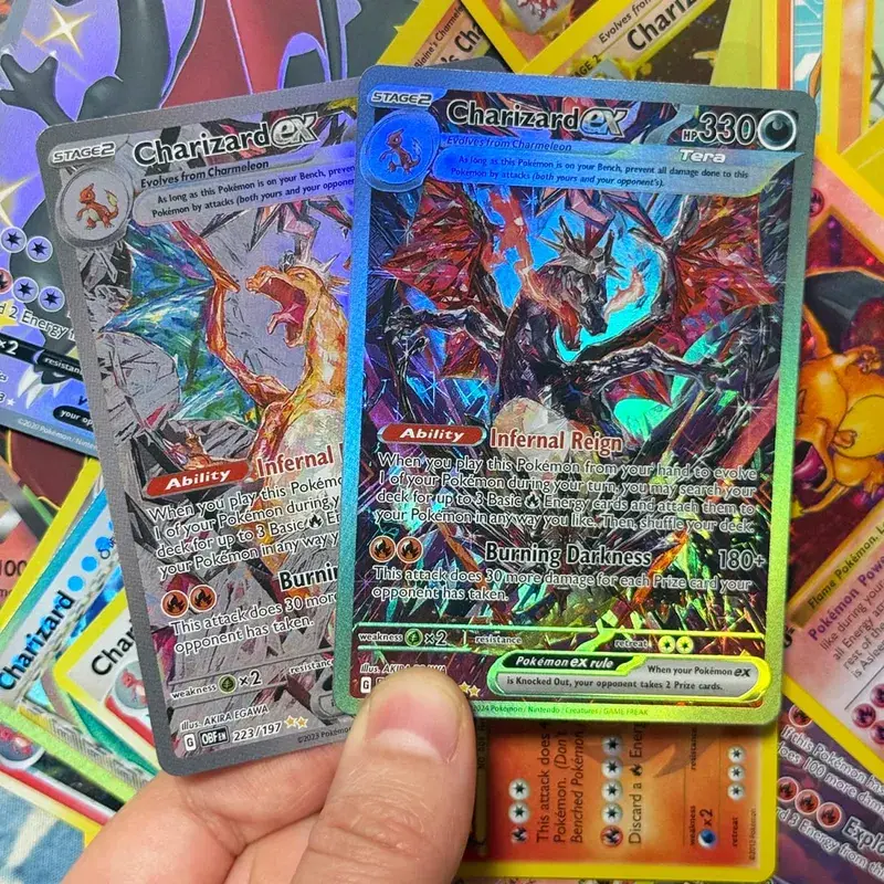 Customize Cards First Base Set Classic Edition Foil Flash Cards Shining Charizard Mewtwo Game Collection PTCG Game Cards