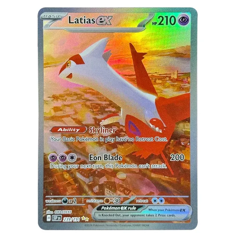 PKM English Single Card Surging Sparks Latios Hydreigon Pikachu Milotic Kingdra Game Trading Collection PTCG Proxy Toys Gifts — image 7