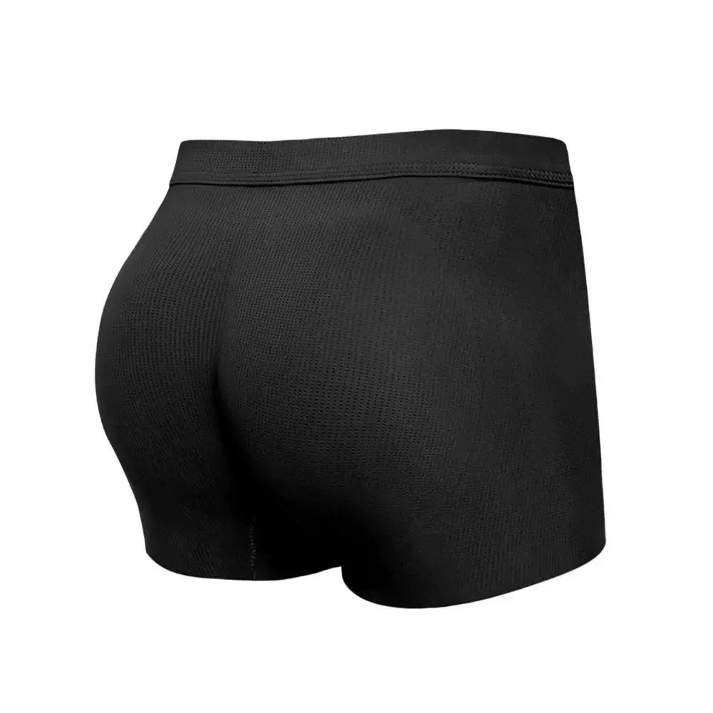 Fake Ass Men Boxers 3D Design Traceless Effect Mid-rise Underpants Solid Color U-convex Ergonomic Design Boxers Briefs — image 1