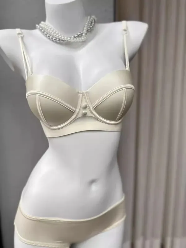 AA Cup Strapless Bra Set Fixed Half Cup Built-in Lift Lingerie Push Up Convertible Underwear Push Up Convertible Underwear — image 2