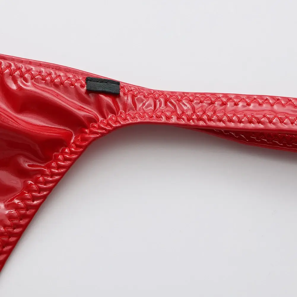 1pc Men Glossy Faux Leather G-string U-convex Pouch Briefs Thin-Strap Low Waist Underwear Sexy Gay Sissy Lingerie — image 5