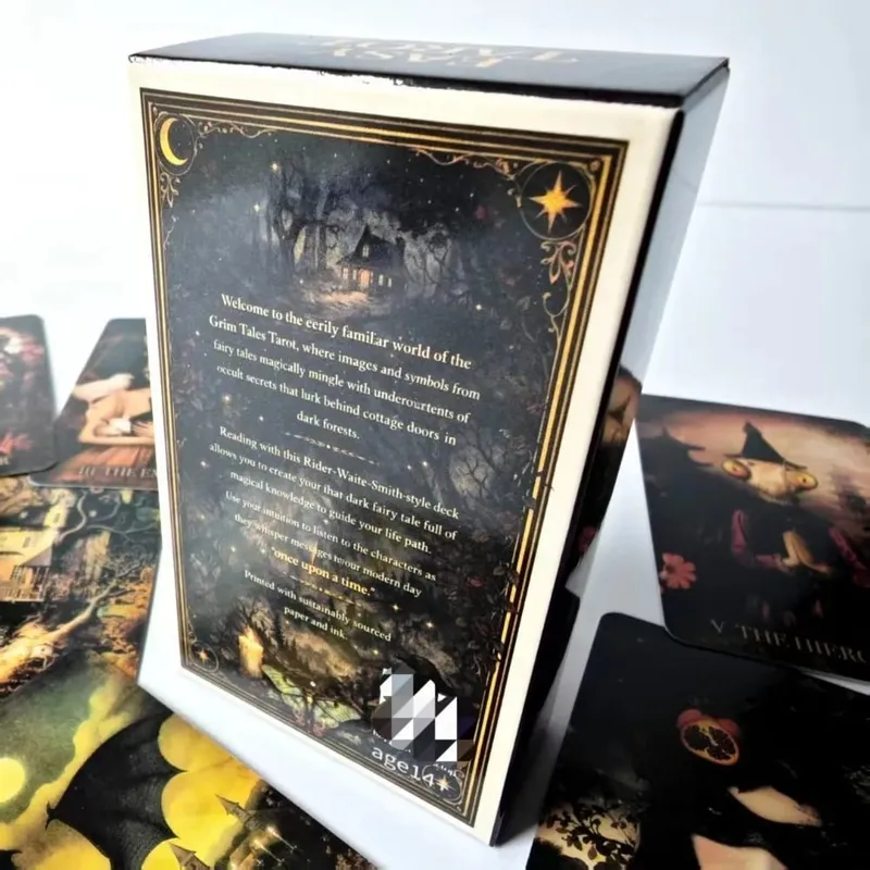 Grim Tales Tarot Deck - 10,3 * 6 cm 78 cartes RWS cartes de conte de fées gothiques pour le travail de l'ombre Dark Fantasy illustré — image 5