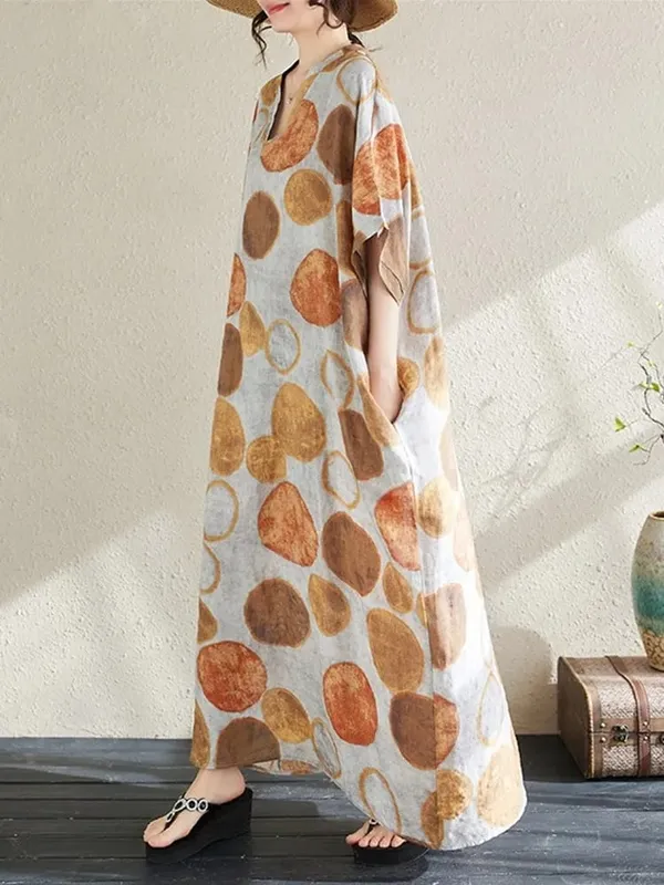 short sleeve oversize cotton vintage Polka Dot new in dresses for women casual loose maxi long summer dress elegant clothes 2026 — image 4