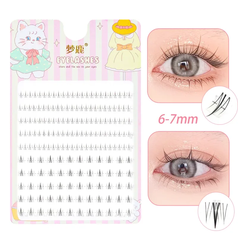 Menglu 4-7mm Brown Under Lashes Little Flame Lower Eyelashes W-41 Natural Short Style Imitation Hand Painting Fake Eye Lashes — image 9