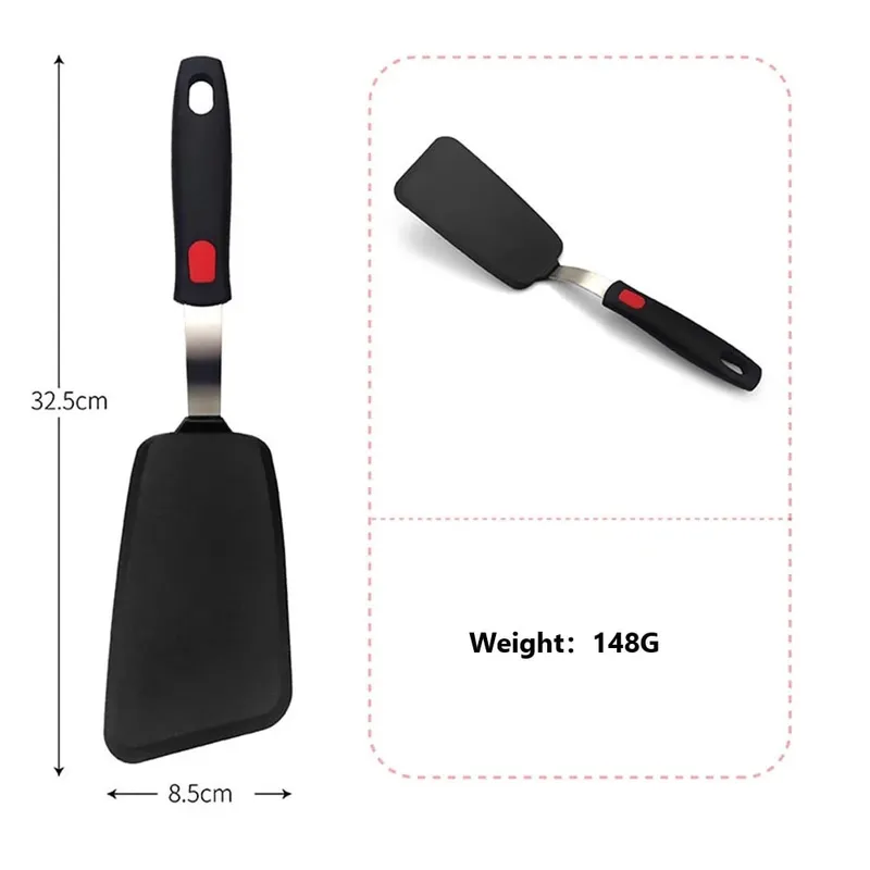 Silicone Spatula for Non Stick Pots High-temperature Resistant High Quality Stir Spring Steel Fry Spatula Tools Kitchen Utensils