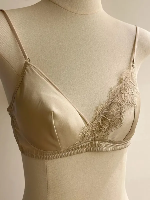 สไตล์ฝรั่งเศสลูกไม้ Bra Bralette หน้าอกเล็กไม่มี Underwire สามเหลี่ยมถ้วยบางเซ็กซี่ Push Up ชุดชั้นในชุดสตรีชุดชั้นใน — image 5