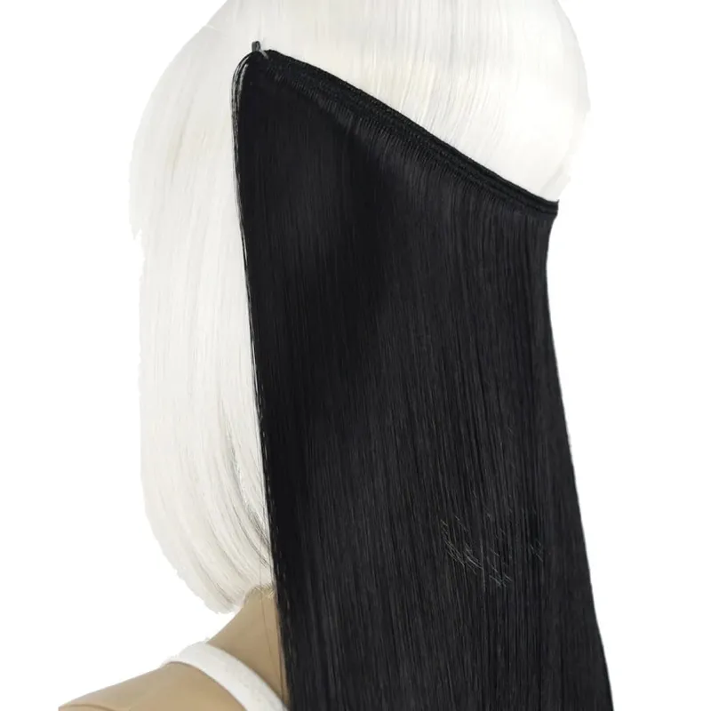 Synthetic Heat Resistant Hair Silky Straight Elasticity Invisible Wire Hair Extensions 8006 — image 5