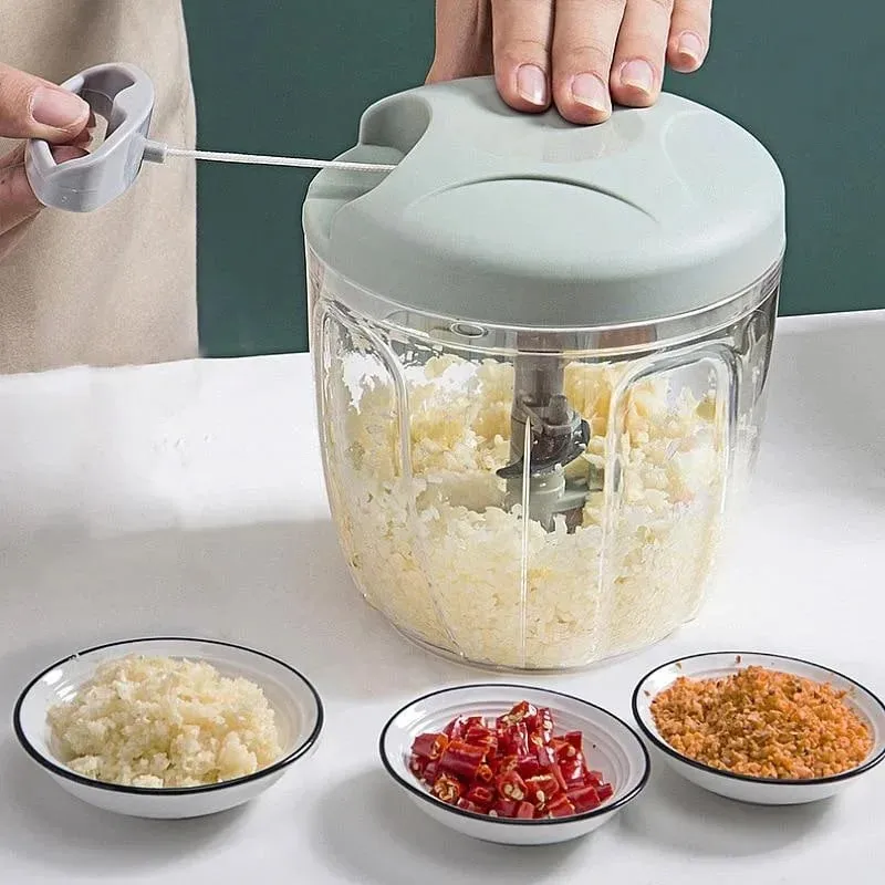 New Crusher Vegetable Onion Cutter Kitchen Cooking Accessories 500/900ML Manual Meat Mincer Garlic Chopper Rotate GarlicPress — image 7