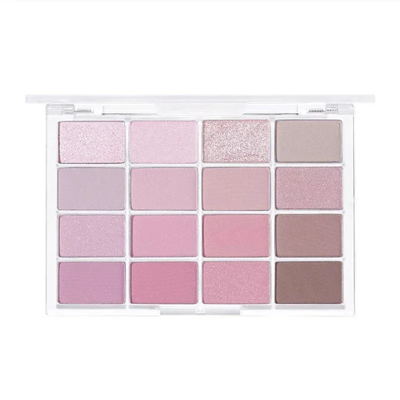 16 Colors Eyeshadow Palette Low Saturation Rose Pink Pearly Matte Glitter Eyeshadow Shiny Eye Shadow Long-lasting Eye Makeup — image 6