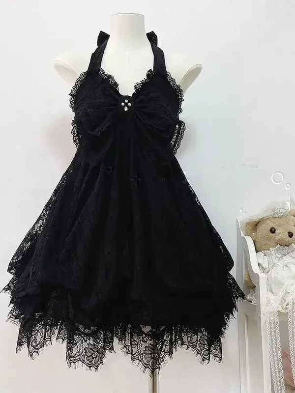 Summer New Vintage Elegant Woman Dress Strapless Bow Patchwork High Waist Puffy Mini Dress Female French Chic Sexy Outfits 2025 — image 11